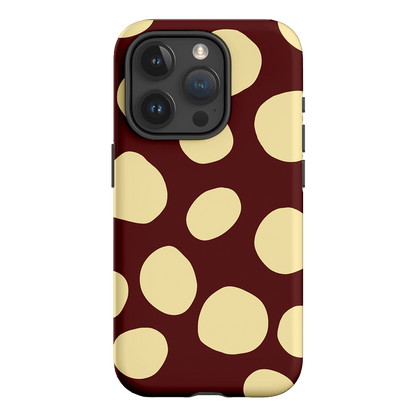 Pebbles Burgundy Butter Printed Phone Cases iPhone 15 Pro / Armoured by Veronica Tucker - The Dairy