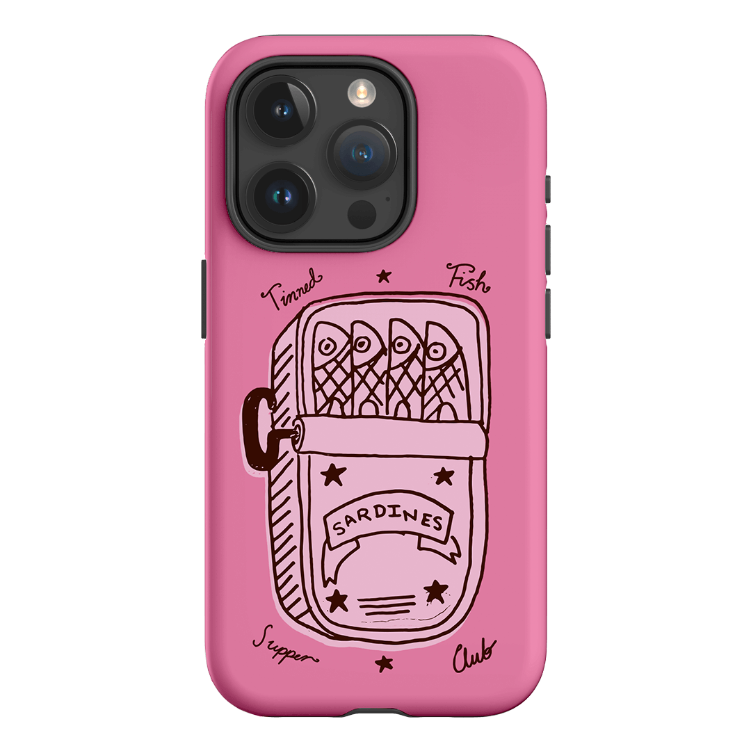 Sardine Social Pink Printed Phone Cases iPhone 15 Pro / Armoured by The Dairy - The Dairy