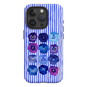 Striped Pansies Printed Phone Cases iPhone 15 Pro / Armoured by Kayla Henley - The Dairy