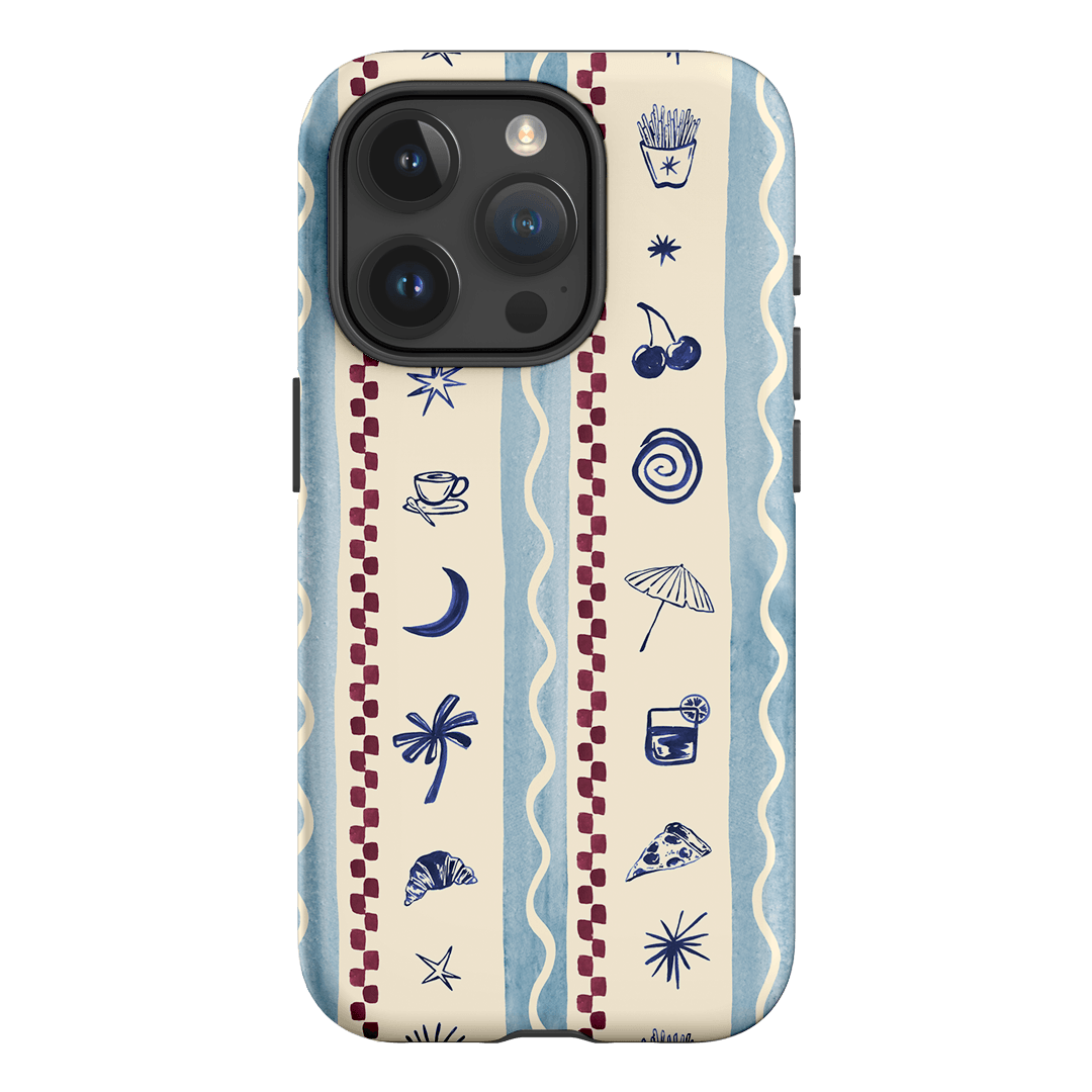 Summer Snacks Blue Printed Phone Cases iPhone 15 Pro / Armoured by Charlie Taylor - The Dairy