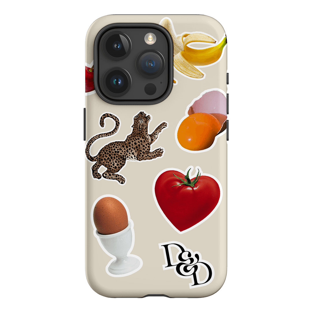 Sunday Stickers Cream Printed Phone Cases iPhone 15 Pro / Armoured by Desmond & Dempsey - The Dairy
