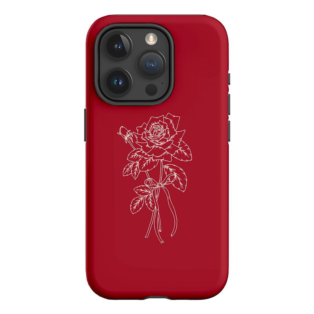 Red Rose Printed Phone Cases iPhone 15 Pro / Armoured by Typoflora - The Dairy