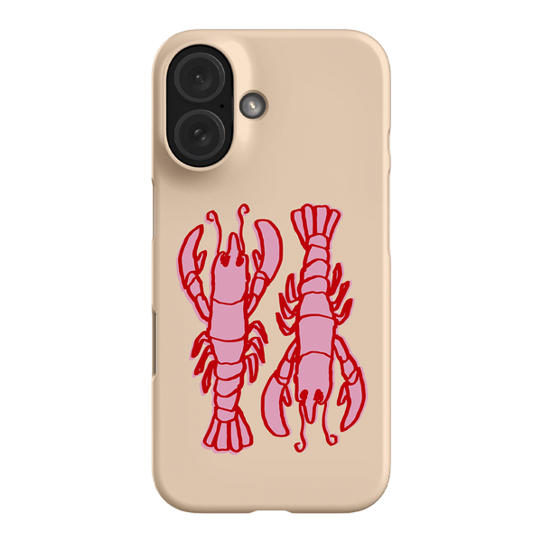 Lobster Love Peach Printed Phone Cases iPhone 16 / Armoured by The Dairy - The Dairy