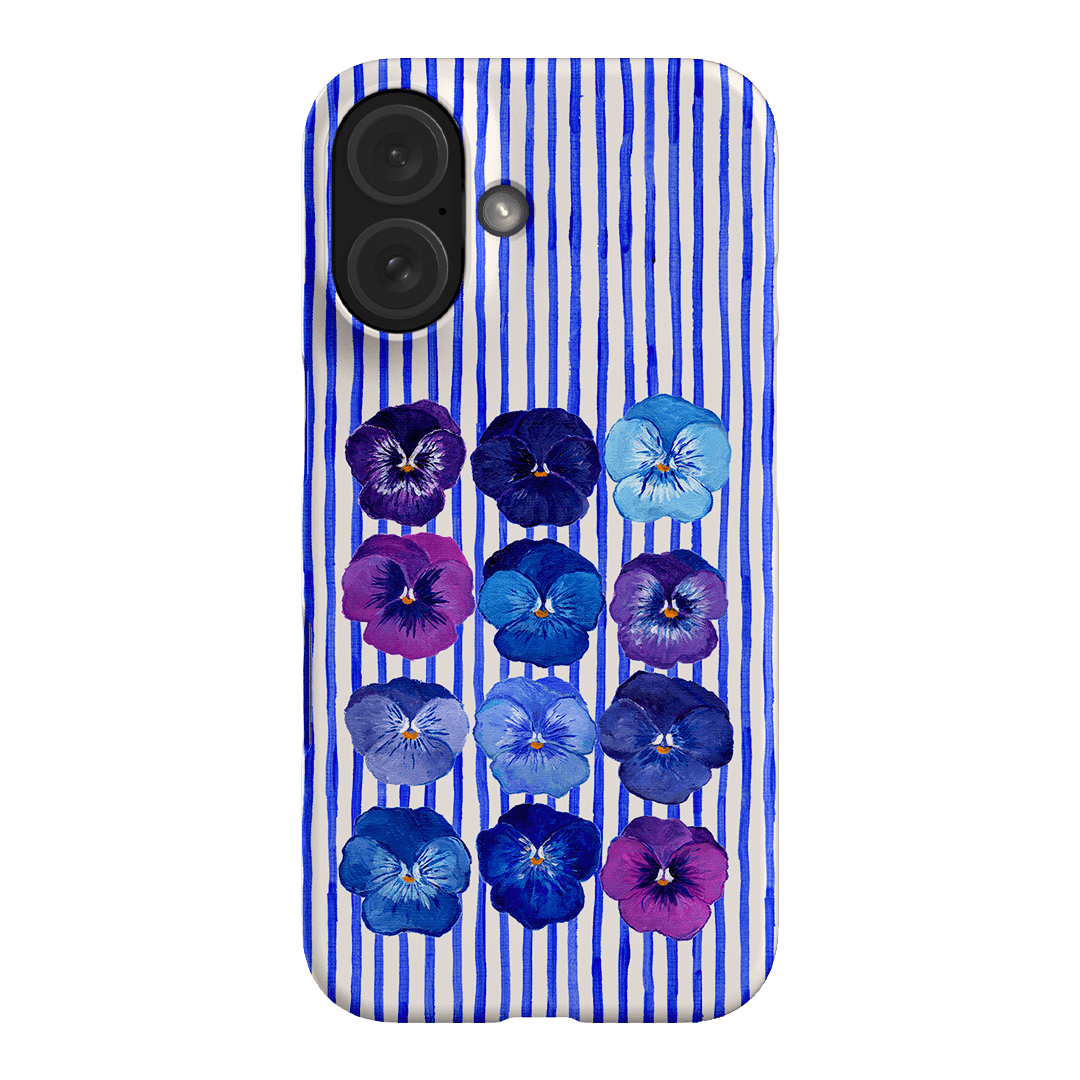 Striped Pansies Printed Phone Cases iPhone 16 / Snap by Kayla Henley - The Dairy