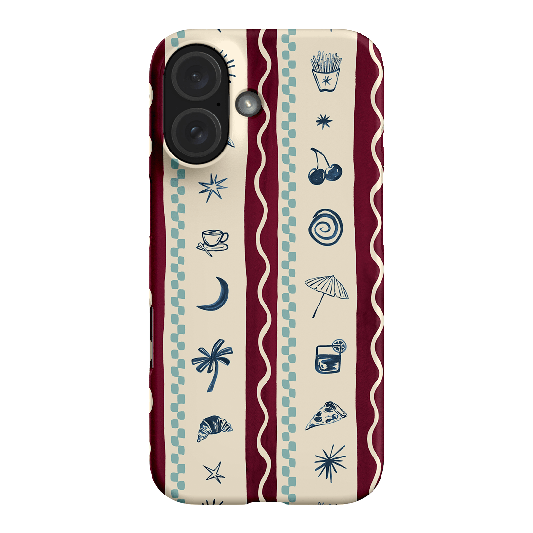 Summer Snacks Burgundy Printed Phone Cases iPhone 16 / Snap by Charlie Taylor - The Dairy