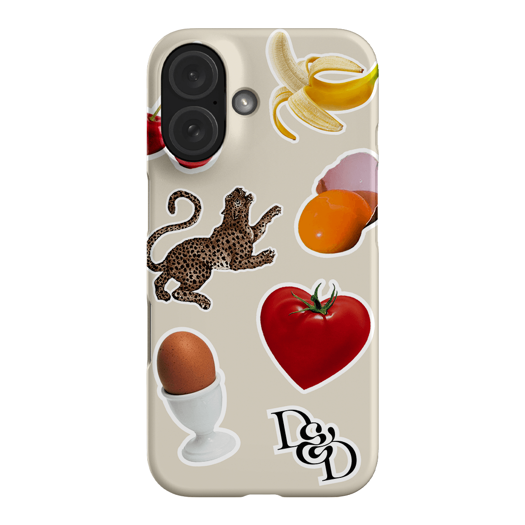 Sunday Stickers Cream Printed Phone Cases iPhone 16 / Snap by Desmond & Dempsey - The Dairy