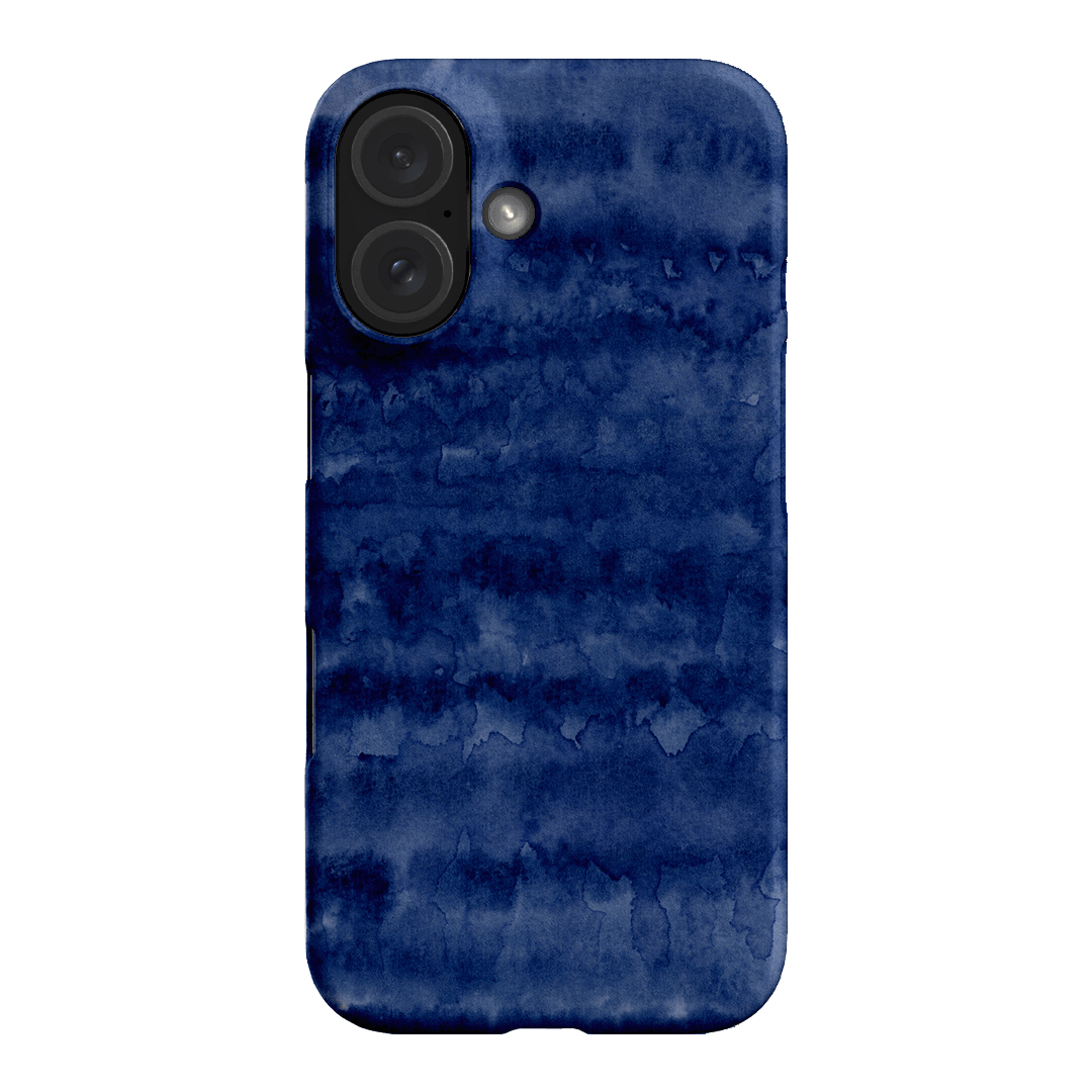 Watercolour Stripes Navy Printed Phone Cases iPhone 16 / Snap by The Dairy - The Dairy
