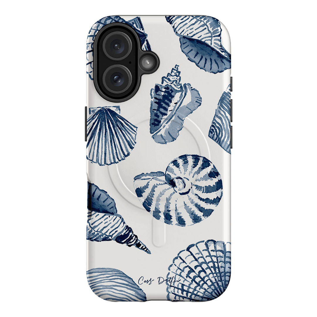 Blue Shells Printed Phone Cases iPhone 16 / Armoured MagSafe by Cass Deller - The Dairy