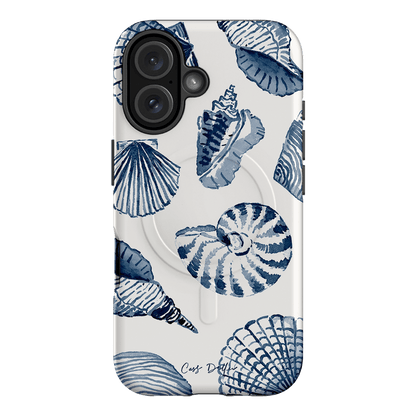Blue Shells Printed Phone Cases iPhone 16 / Armoured MagSafe by Cass Deller - The Dairy