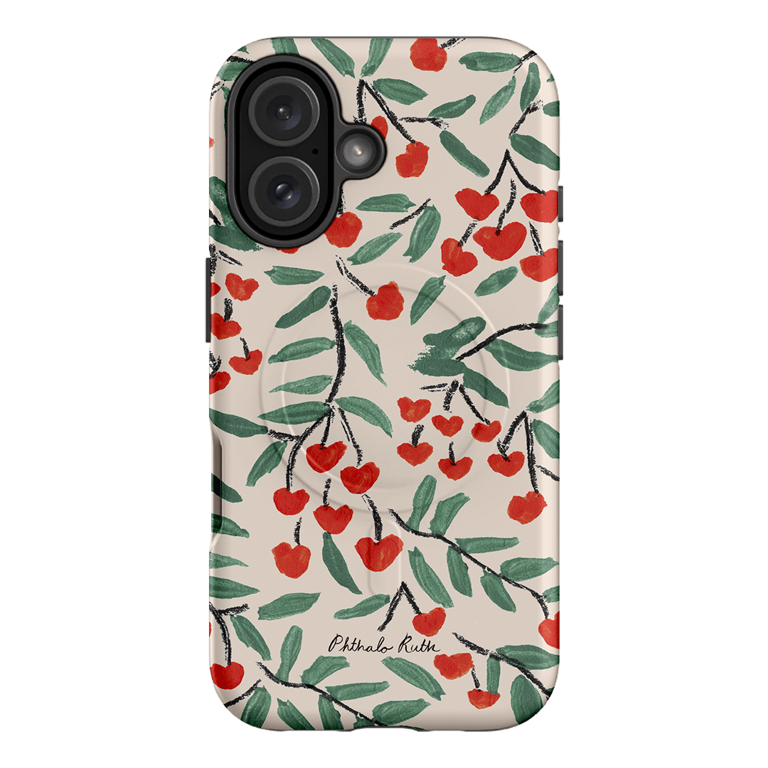 Cherry Love Printed Phone Cases iPhone 16 / Armoured MagSafe by Phthalo Ruth - The Dairy