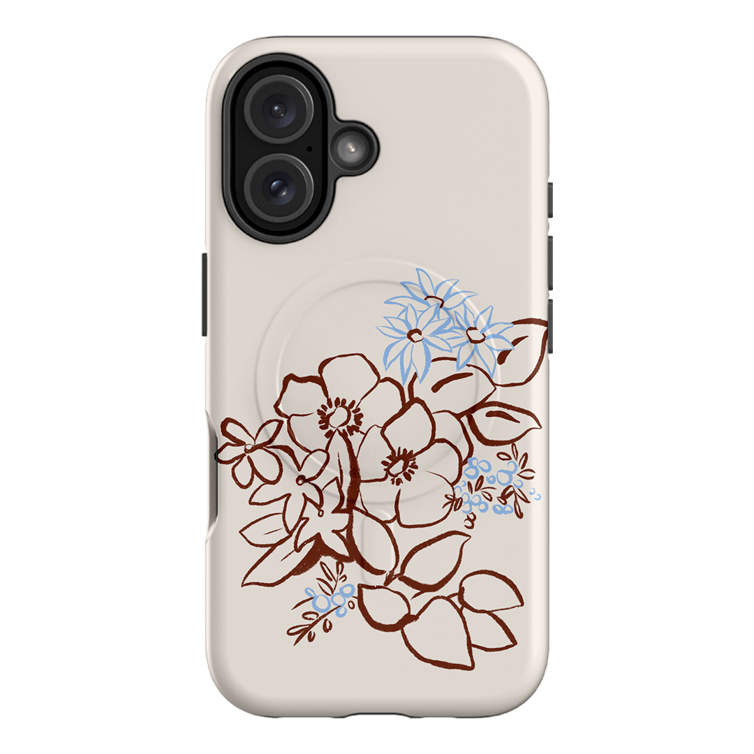 Cream Posy Printed Phone Cases iPhone 16 / Armoured MagSafe by Typoflora - The Dairy