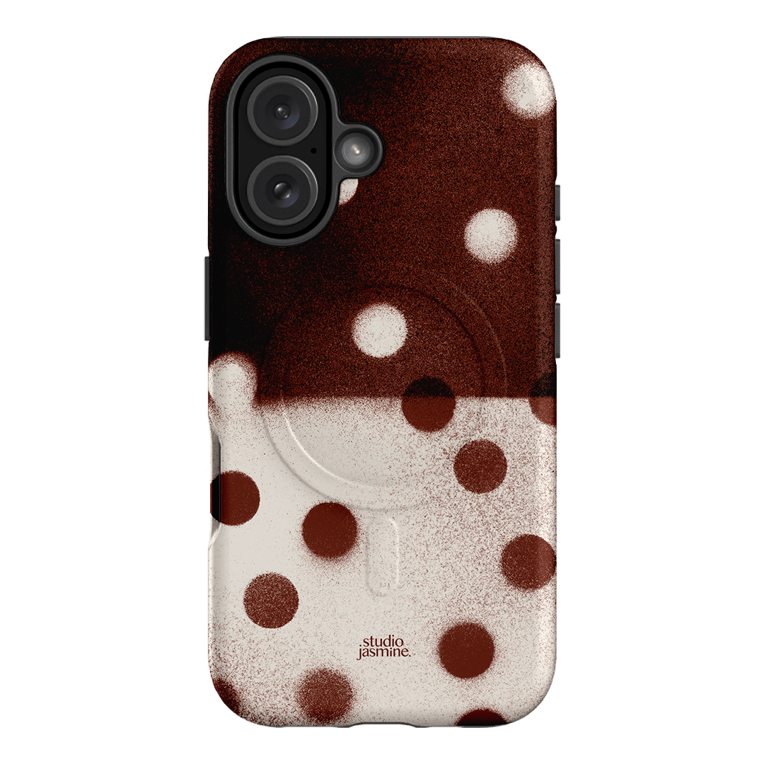 Espresso Polka Dot Printed Phone Cases iPhone 16 / Armoured MagSafe by Jasmine Dowling - The Dairy