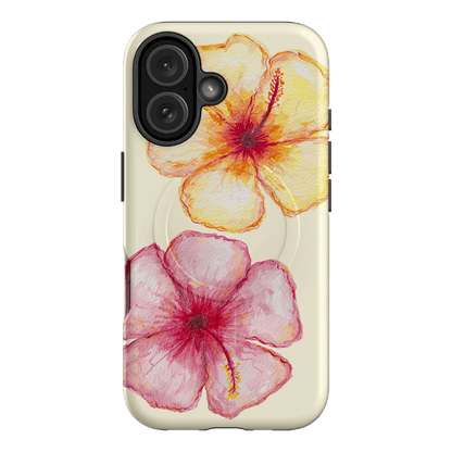 Hibiscus Flower Yellow Printed Phone Cases iPhone 16 / Armoured MagSafe by BG. Studio - The Dairy