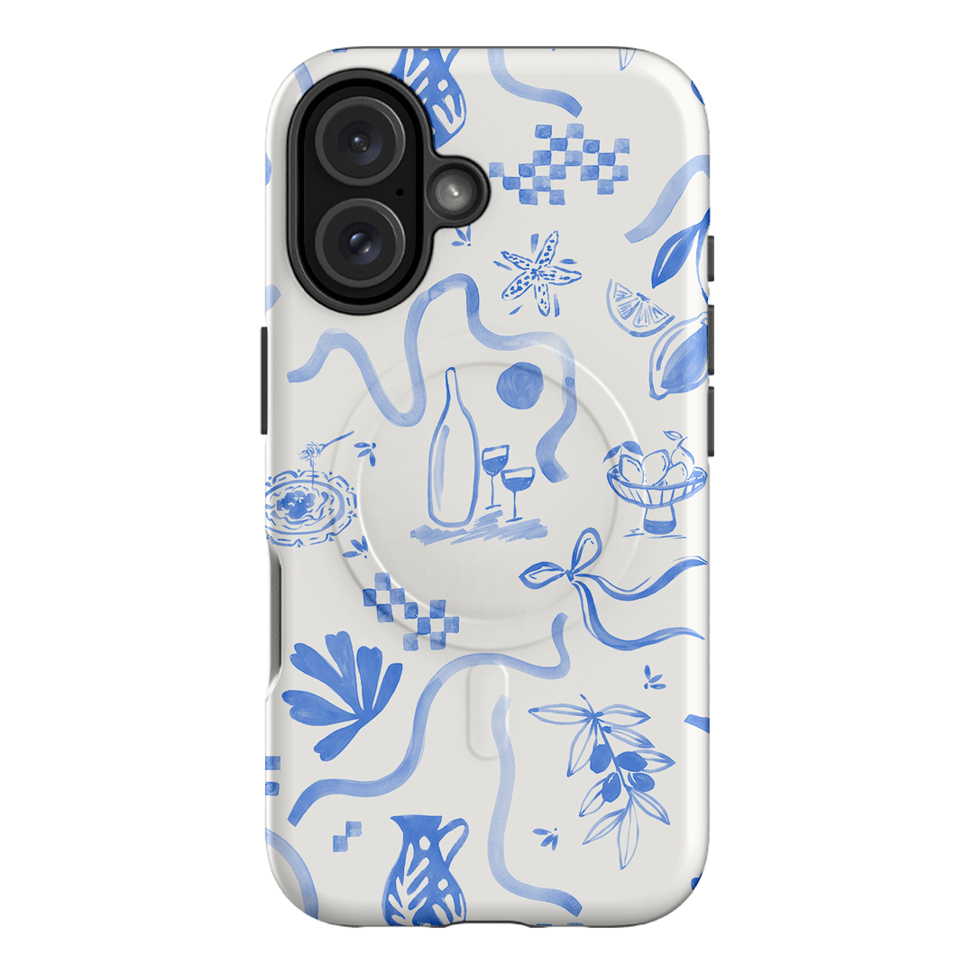 Mediterranean Wave Printed Phone Cases iPhone 16 / Armoured MagSafe by Charlie Taylor - The Dairy