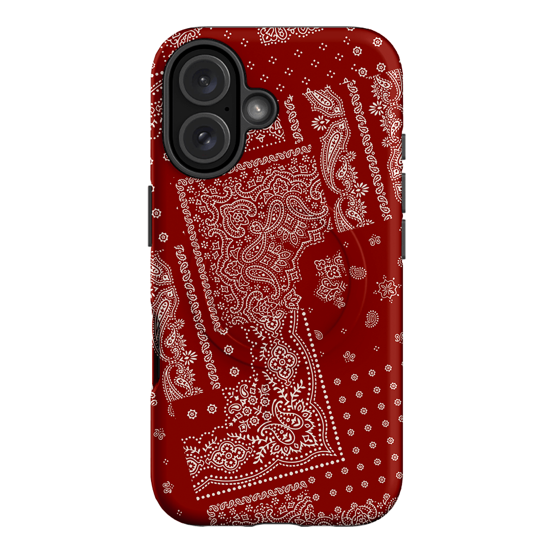 Paisley Crimson Printed Phone Cases iPhone 16 / Armoured MagSafe by The Dairy - The Dairy