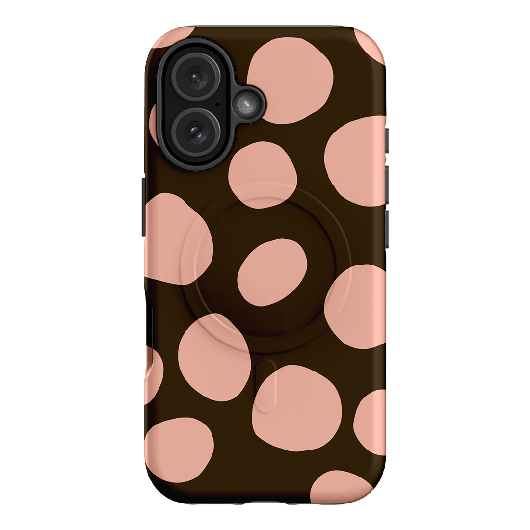 Pebbles Chocolate Pink Printed Phone Cases iPhone 16 / Armoured MagSafe by Veronica Tucker - The Dairy