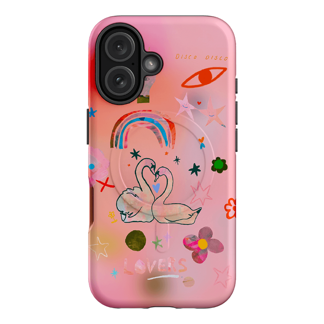 Pink Swan Printed Phone Cases iPhone 16 / Armoured MagSafe by Kate Eliza - The Dairy