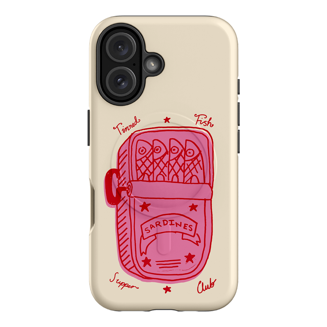 Sardine Social Red Printed Phone Cases iPhone 16 / Armoured MagSafe by The Dairy - The Dairy