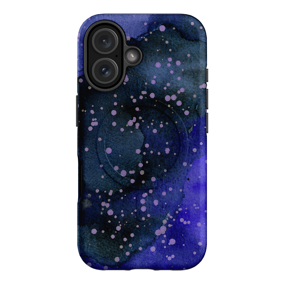 Spotty Navy Printed Phone Cases iPhone 16 / Armoured MagSafe by The Dairy - The Dairy