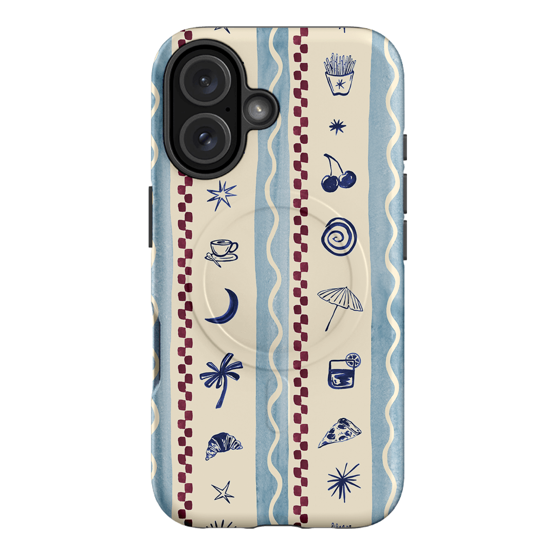 Summer Snacks Blue Printed Phone Cases iPhone 16 / Armoured MagSafe by Charlie Taylor - The Dairy