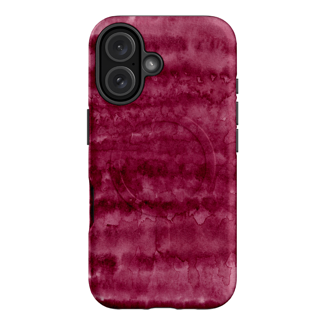 Watercolour Stripes Burgundy Printed Phone Cases iPhone 16 / Armoured MagSafe by The Dairy - The Dairy