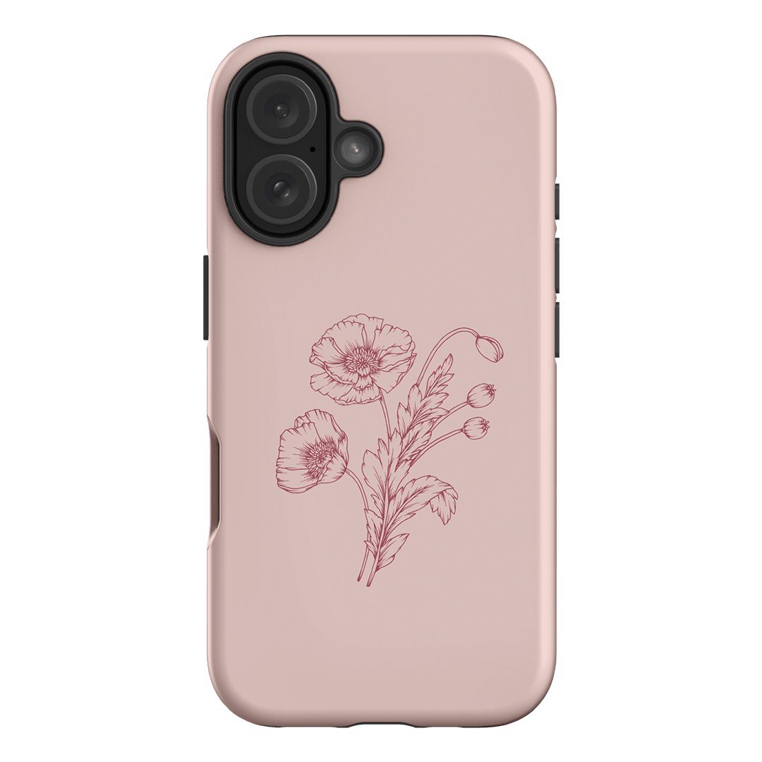 Blush Poppies Printed Phone Cases iPhone 16 / Armoured by Typoflora - The Dairy
