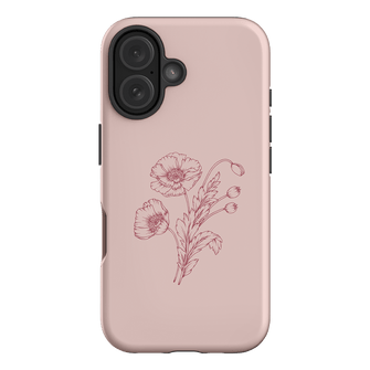 Blush Poppies Printed Phone Cases iPhone 16 / Armoured by Typoflora - The Dairy