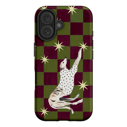 Check Greyhound Green Printed Phone Cases iPhone 16 / Armoured by Lisa Hu - The Dairy