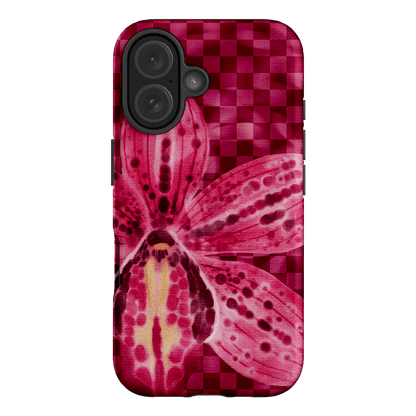 Check Orchid Printed Phone Cases iPhone 16 / Armoured by Sally Hungerford - The Dairy