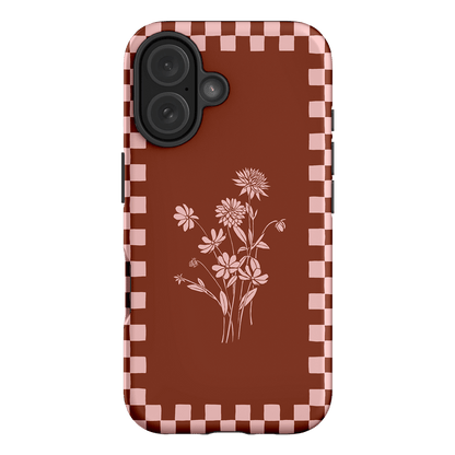 Dahlia Check Printed Phone Cases iPhone 16 / Armoured by Typoflora - The Dairy