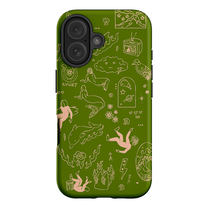 Easty Flash Green Printed Phone Cases iPhone 16 / Armoured by Easty Beasty - The Dairy