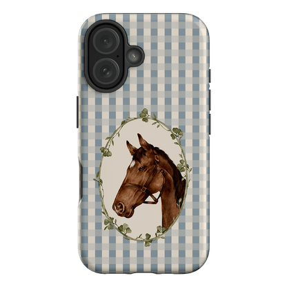 Gingham Horse Printed Phone Cases iPhone 16 / Armoured by Kasiags Art - The Dairy