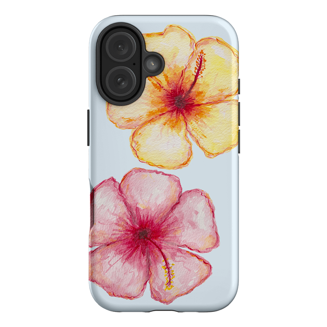 Hibiscus Flower Blue Printed Phone Cases iPhone 16 / Armoured by BG. Studio - The Dairy