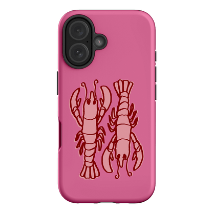 Lobster Love Pink Printed Phone Cases iPhone 16 / Armoured by The Dairy - The Dairy