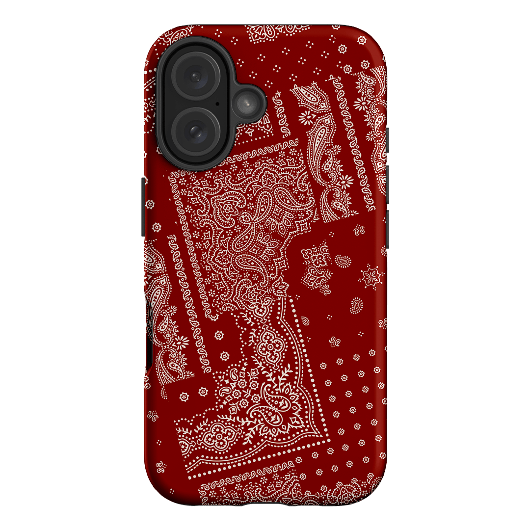 Paisley Crimson Printed Phone Cases iPhone 16 / Armoured by The Dairy - The Dairy
