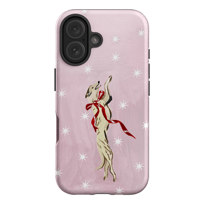 Pink Bow Hound Printed Phone Cases iPhone 16 / Armoured by Lisa Hu - The Dairy