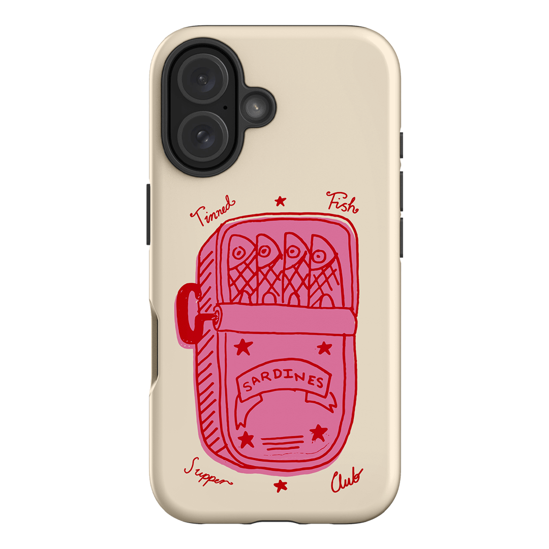 Sardine Social Red Printed Phone Cases iPhone 16 / Armoured by The Dairy - The Dairy