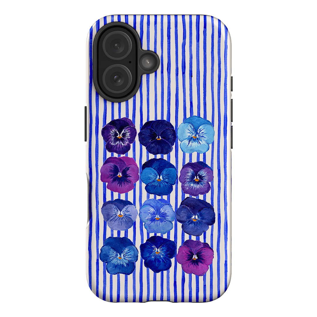 Striped Pansies Printed Phone Cases iPhone 16 / Armoured by Kayla Henley - The Dairy