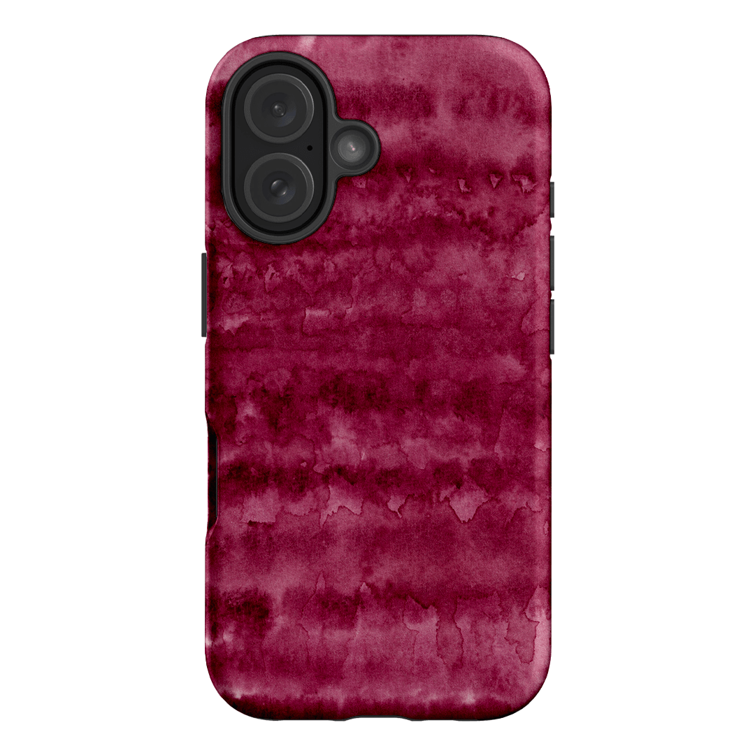 Watercolour Stripes Burgundy Printed Phone Cases iPhone 16 / Armoured by The Dairy - The Dairy