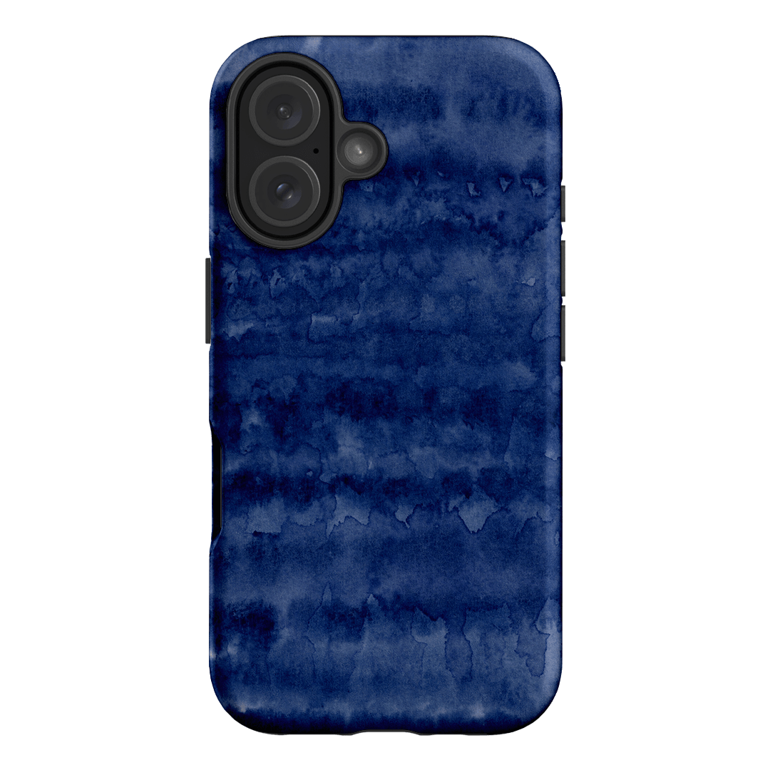 Watercolour Stripes Navy Printed Phone Cases iPhone 16 / Armoured by The Dairy - The Dairy