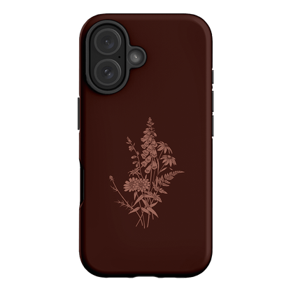 Wildflowers Mocha Printed Phone Cases iPhone 16 / Armoured by Typoflora - The Dairy