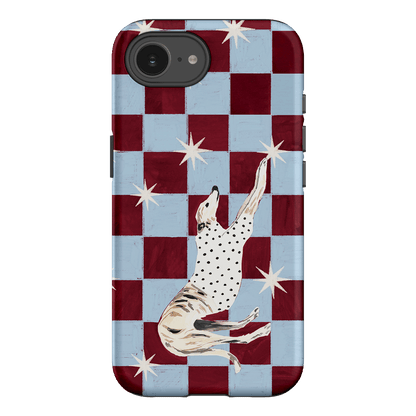 Check Greyhound Blue Printed Phone Cases iPhone 16E / Armoured by Lisa Hu - The Dairy