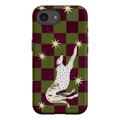 Check Greyhound Green Printed Phone Cases iPhone 16E / Armoured by Lisa Hu - The Dairy