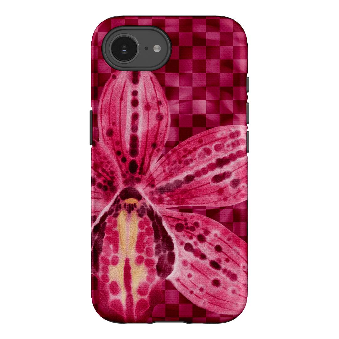 Check Orchid Printed Phone Cases iPhone 16E / Armoured by Sally Hungerford - The Dairy