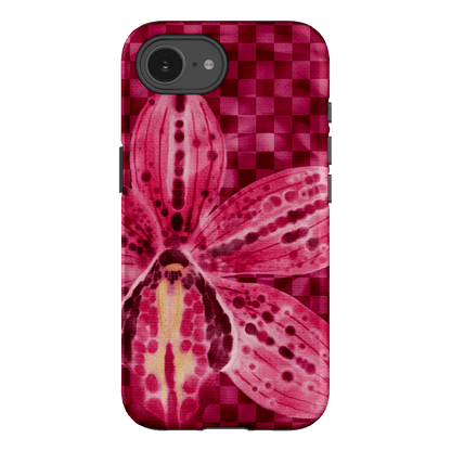Check Orchid Printed Phone Cases iPhone 16E / Armoured by Sally Hungerford - The Dairy