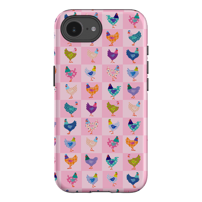 Checkered Chickens Printed Phone Cases iPhone 16E / Armoured by Kayla Henley - The Dairy