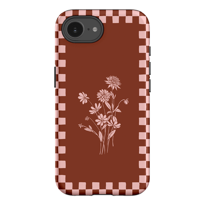 Dahlia Check Printed Phone Cases iPhone 16E / Armoured by Typoflora - The Dairy