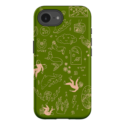 Easty Flash Green Printed Phone Cases iPhone 16E / Armoured by Easty Beasty - The Dairy