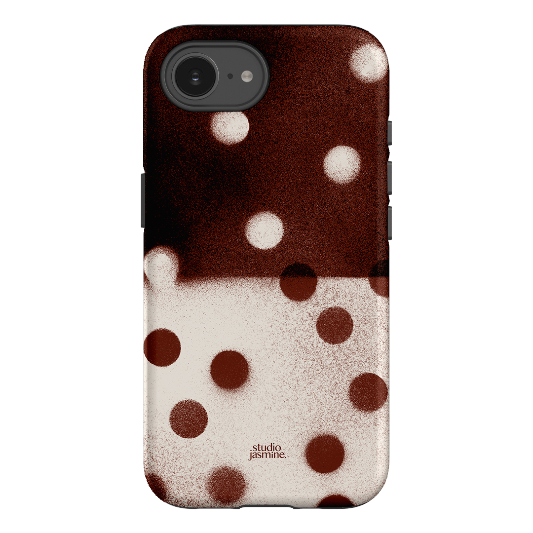Espresso Polka Dot Printed Phone Cases iPhone 16E / Armoured by Jasmine Dowling - The Dairy
