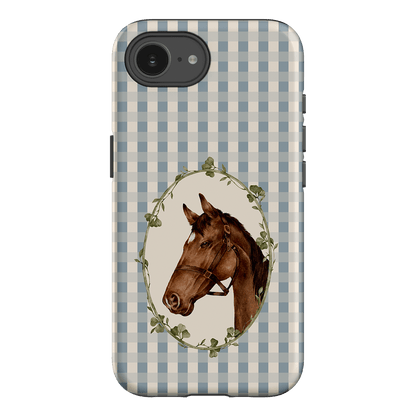 Gingham Horse Printed Phone Cases iPhone 16E / Armoured by Kasiags Art - The Dairy